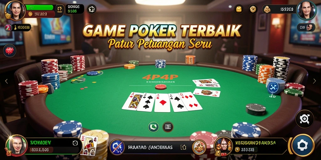 Tampilan seru gameplay Poker di 4P4P yang penuh strategi.
