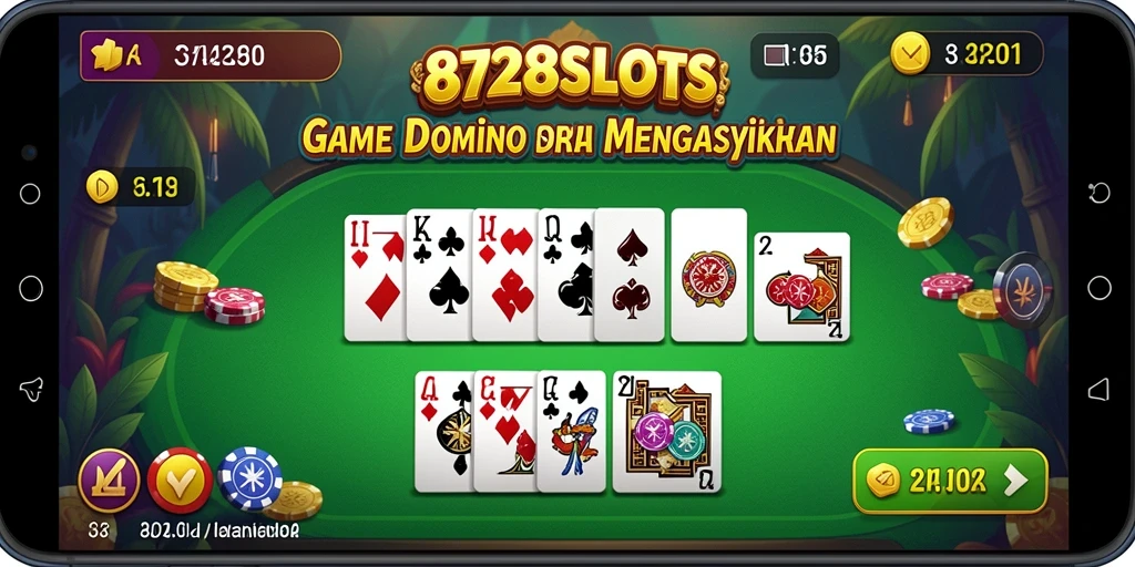 Screenshot gameplay 8728SLOTS menampilkan aksi seru permainan Domino.