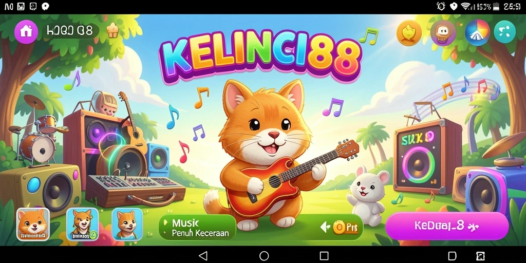 Tampilan gameplay seru di KELINCI88 dengan lagu-lagu favorit.