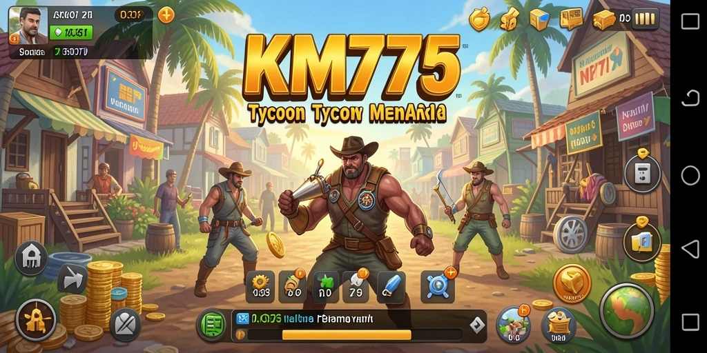 Tangkapan layar gameplay Tycoon dari KM777 dengan berbagai bisnis.