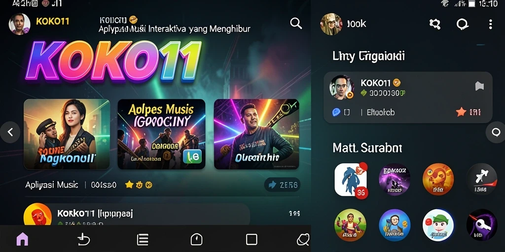 Screenshot gameplay KOKO11 menunjukkan pengguna menikmati tantangan musik.
