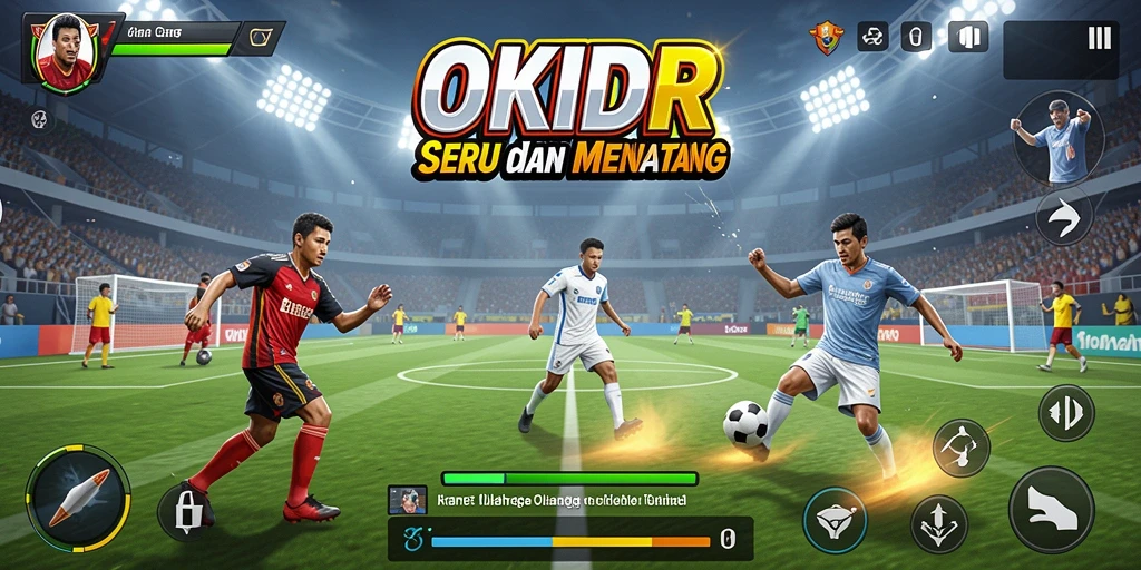 Tampilan gameplay <strong>OKIDR</strong> yang menampilkan aksi olahraga real-time.