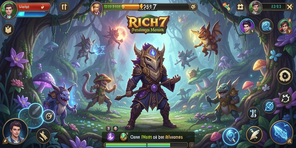 Screenshot gameplay RICH7 yang menampilkan aksi petualangan yang mendebarkan.