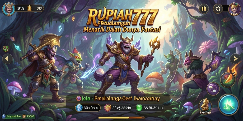 Screenshot gameplay RUPIAH777 dengan karakter menjelajahi dunia petualangan.