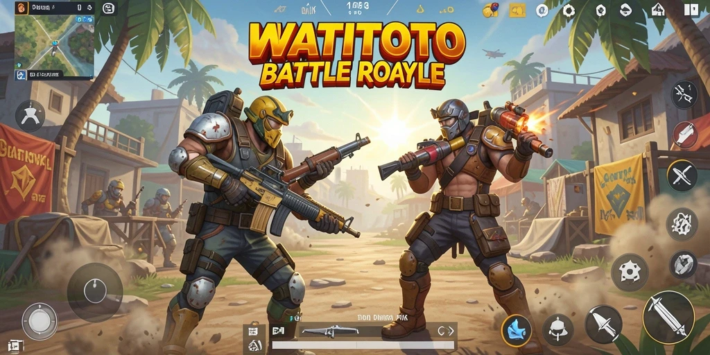 Gameplay mendebarkan di arena battle royale WATITOTO.