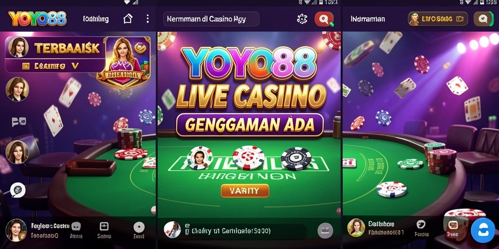 Tampilan menarik gameplay Live Casino YOYO88 yang mendebarkan.